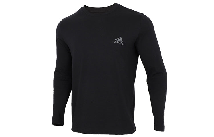 adidas Printed Solid Color Thin Crew Neck Pullover Men's Black GL3231
