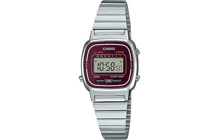 CASIO Waterproof Mens Wine Red Digital LA670WA-4