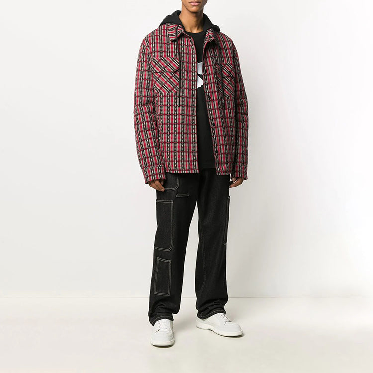Off-White Mens Hoodie Jacket Plaid OMEA236F20FAB0012510