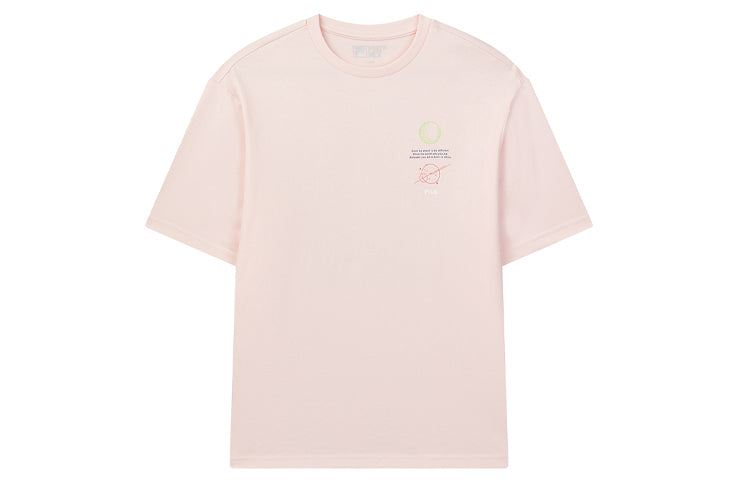 FILA Short Sleeve Small Universe Slogan Printing Short Sleeve Couple Style Pink F71U028101F-LP