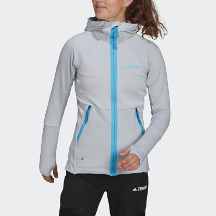 (WMNS) adidas Terrex W Tx Flooce Hdj Reversible Outdoor Sports Hooded Jacket Light Blue H514611
