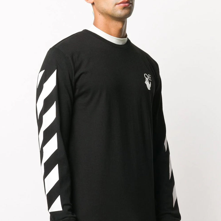 Off-White Agreement LogoPrinting Pullover Men Black OMAB001F20FAB0081001