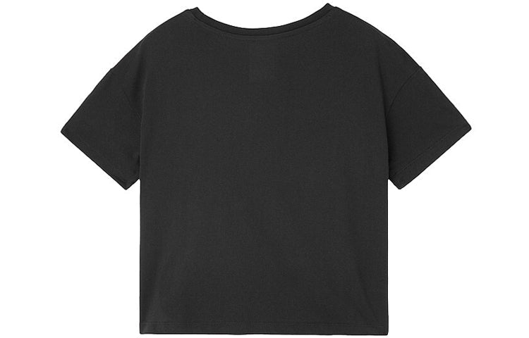 (WMNS) New Balance Logo Printing Round-neck Black AWT01563-BK