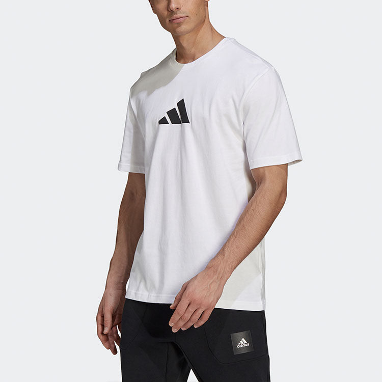 adidas Camo Loose Tee Back Printing Sports Short Sleeve White GQ8305