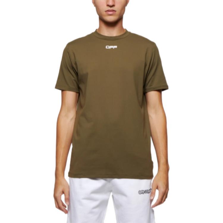 Off-White SS22 Alphabet Arrow Printing Round Neck Short Sleeve Green OMVA025S22FAB0015601