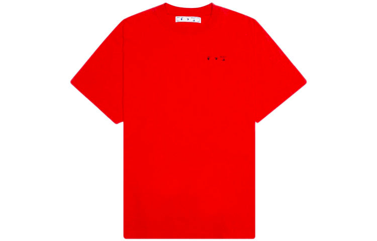 Off-White Back Logo Printing Round Neck Short Sleeve Red OMAA038F20FAB0071610