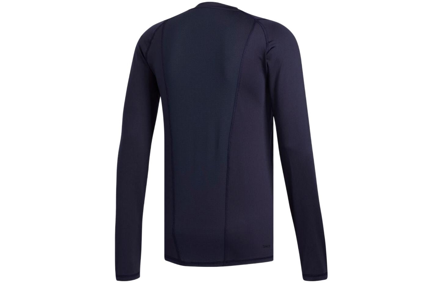 Men's adidas Casual Logo Printing Round Neck Pullover Long Sleeves Blue T-Shirt DX9411