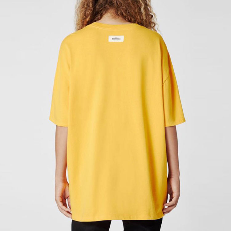 Fear of God Essentials Boxy Tee Yellow Solid Color Short Sleeve Unisex FOGCLCS-YL-01