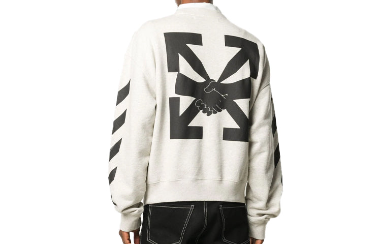 Off-White Arrows Logo Printing Pullover Men Grey/White OMBA035F20FLE0030810