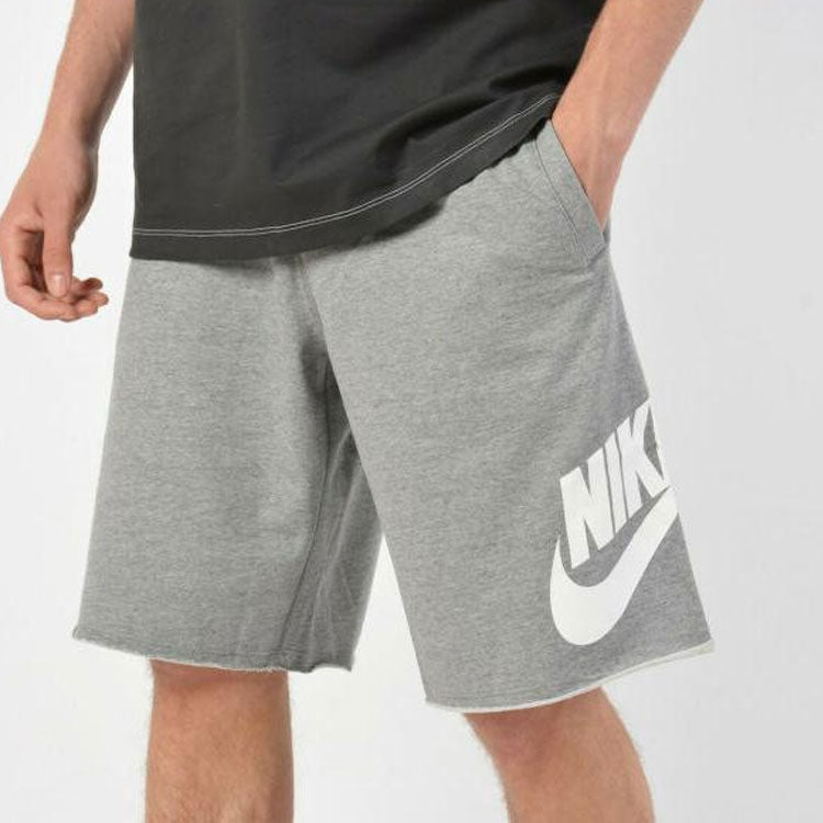 Nike Sportswear Logo Printing Retro Loose Sports Shorts Gray AT5267-091