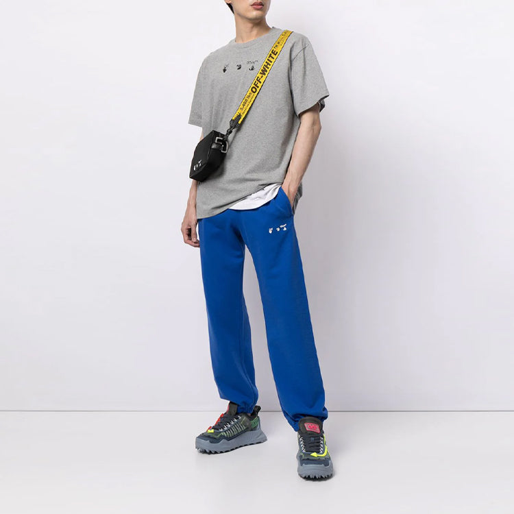 Off-White SS21 Stripe Bundle Feet Sports Long Pants Loose Fit Blue OMCH029S21FLE0024501