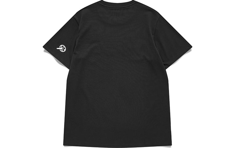 Men's FILA FUSION Rock Logo Printing Sports Short Sleeve Dark Black T-Shirt T11M133105F-BK