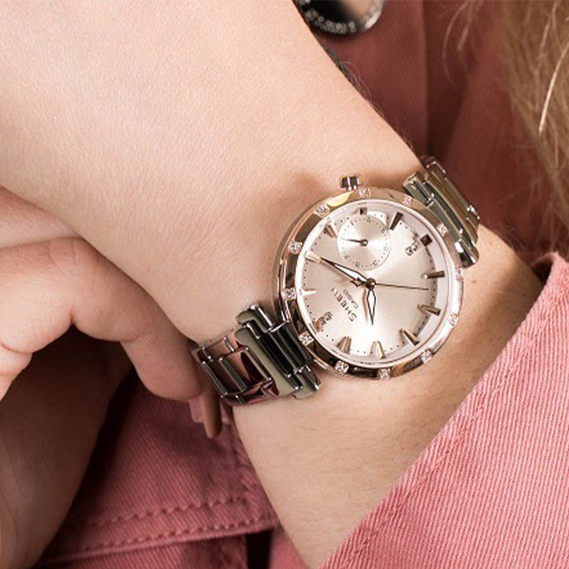 CASIO SHEEN Waterproof Stainless Steel Strap SilverGold Analog SHE-4051SG-4AUDF