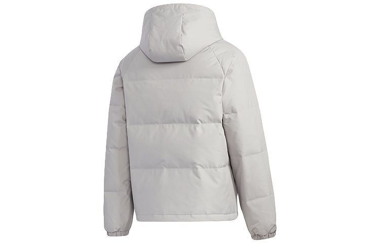 adidas neo M Down Jacket Sports hooded down Jacket Metallic Gray GP5918