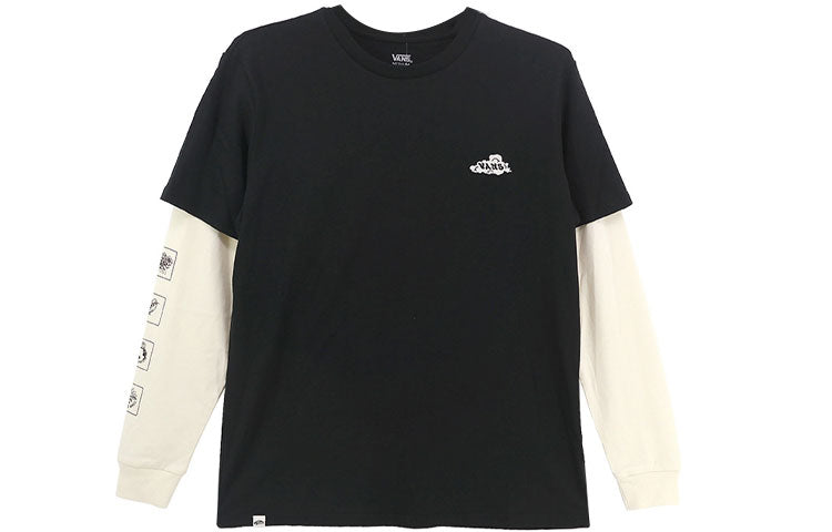 (WMNS) Vans Funny Flowers Printing Round Neck Long Sleeves Black VN0A5F6HBLK