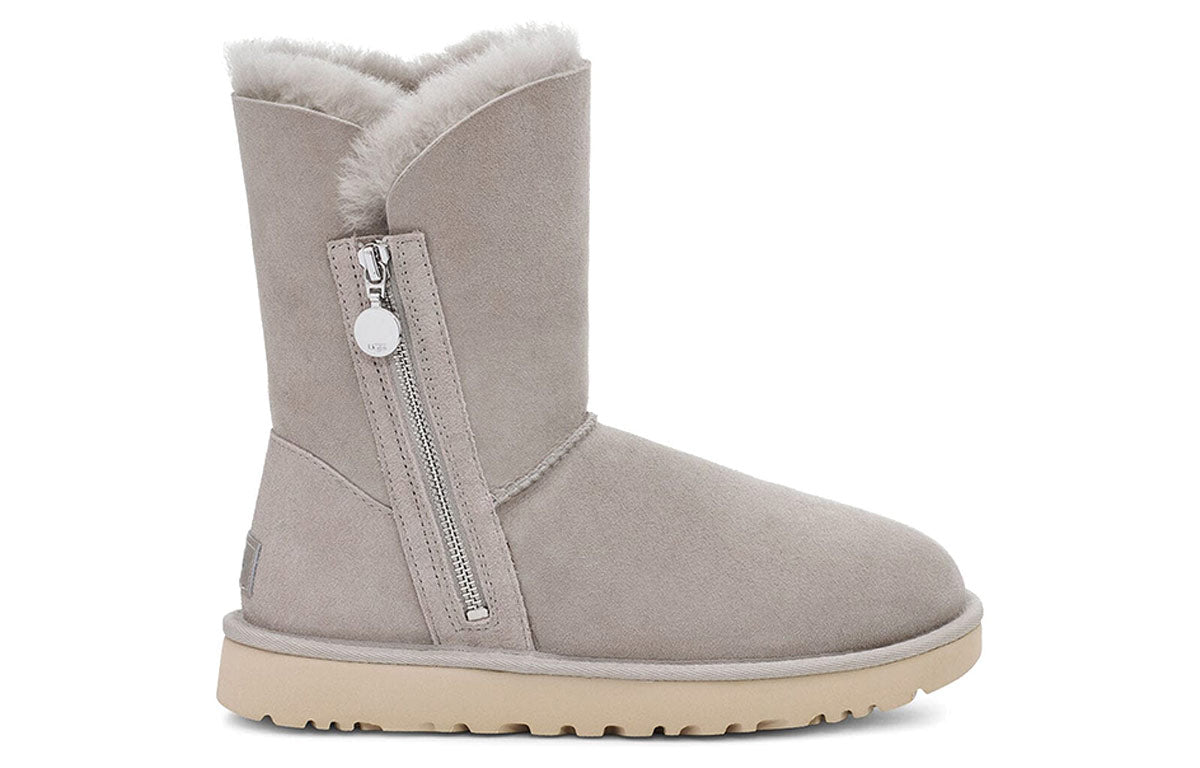 (WMNS) UGG Bailey Zip Short Stay Warm Cozy Gray 1112480-GOA