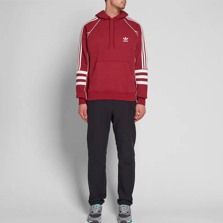 adidas originals Stripe Alphabet Printing Fleece Lined Red DJ2859