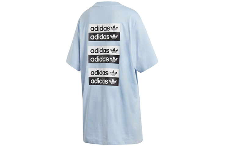 (WMNS) adidas originals Back Printing Athleisure Casual Sports Long Dress Blue EH8713