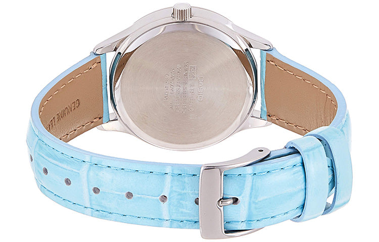 CASIO Waterproof Quartz White Dial 31mm Blue Leather Strap Watch Analog LTP-E306L-7BVDF