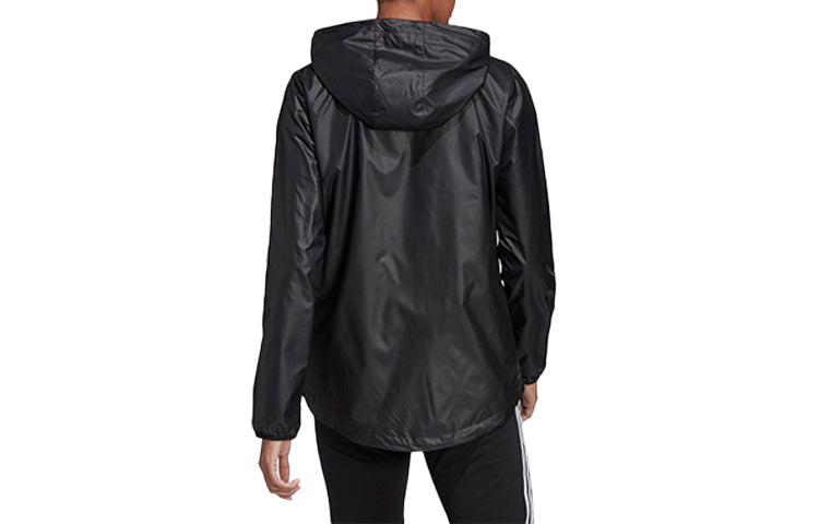 (WMNS) adidas E Lin Windbr Letter Logo Printing Hooded Jacket Black DP2408