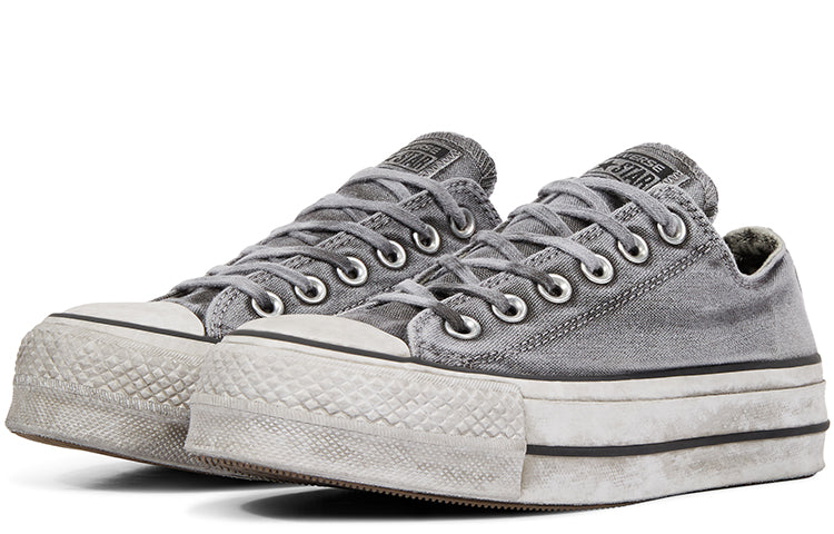 (WMNS) Converse Chuck Taylor All Star Lift Platform Low 'Smoked Canvas - Grey' 563112C