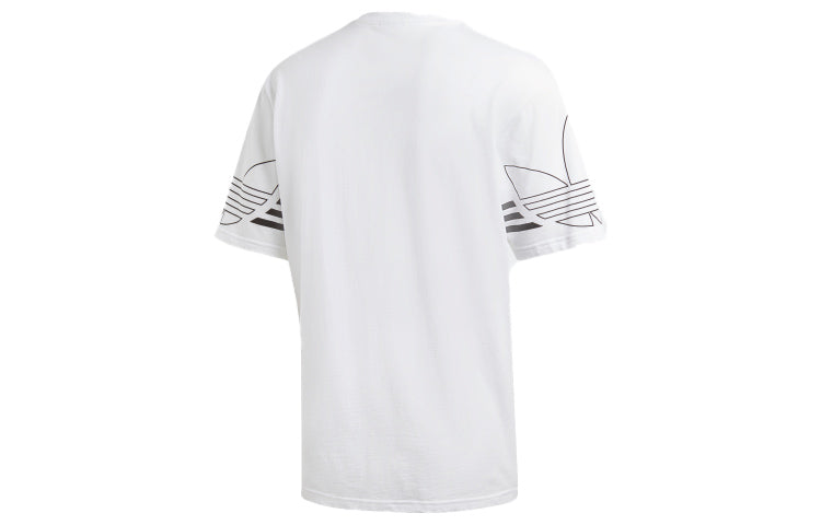 adidas originals Outline Tee Round Neck Short Sleeve White DU8536