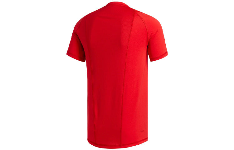 adidas Training Sports Round Neck Pullover Short Sleeve Red CW1955