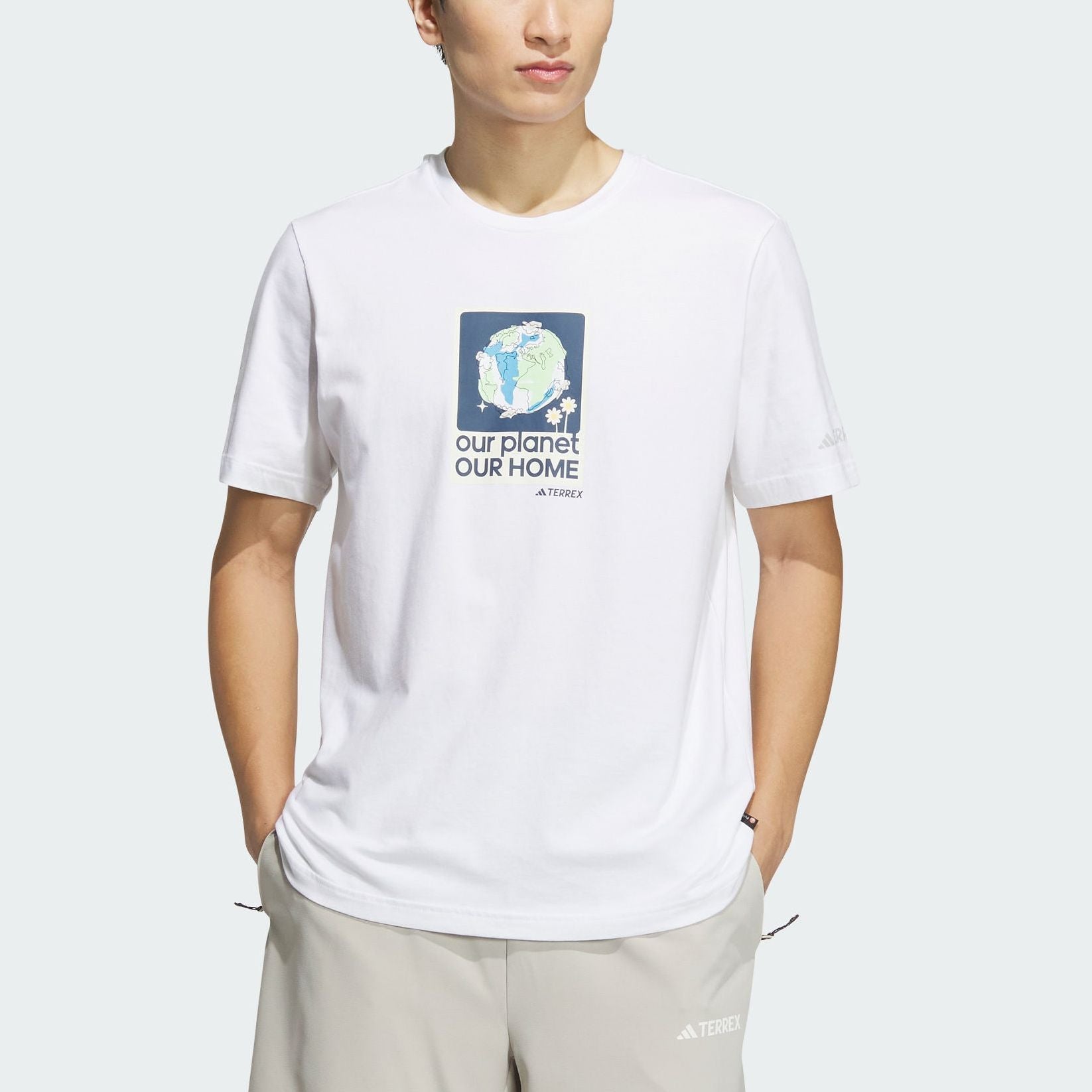 adidas Polygiene T-Shirt Asia Sizing 'White Teal' IW7644