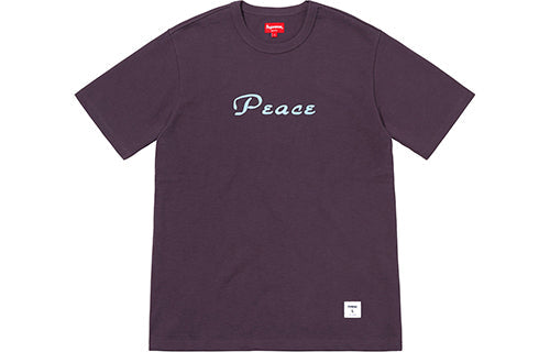 Supreme FW18 Peace Top Purple Alphabet Round Neck Short Sleeve SUP-SS18-729