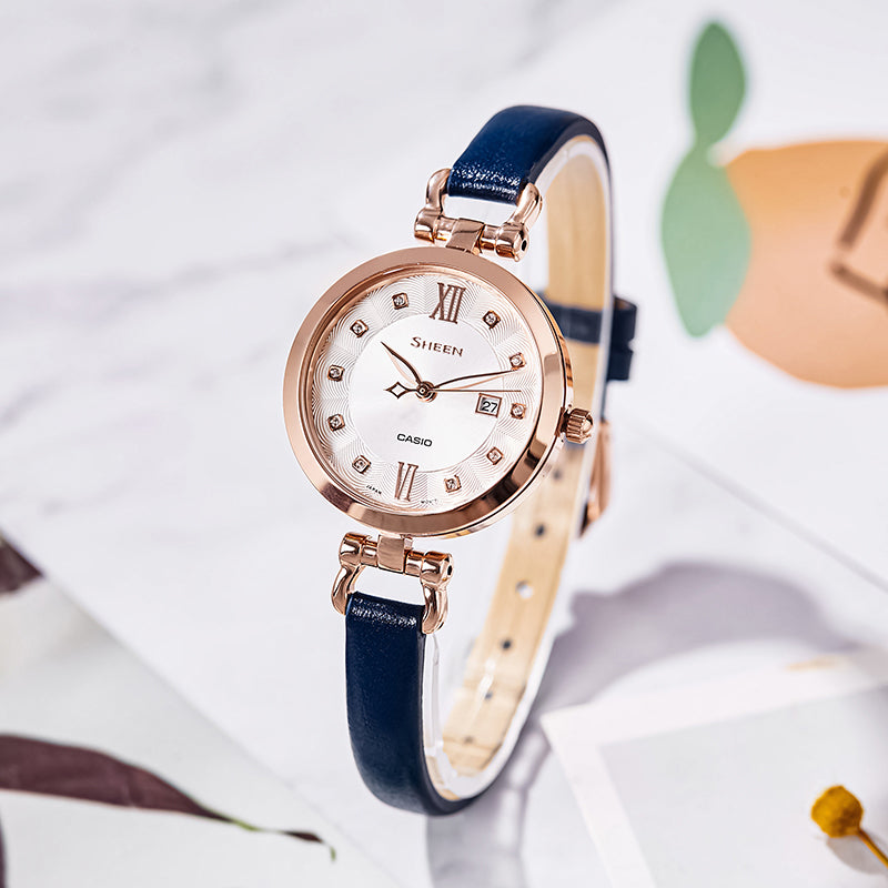 CASIO SHEEN Series Wrist Gold/ Blue Analog SHE-4055PGL-7A