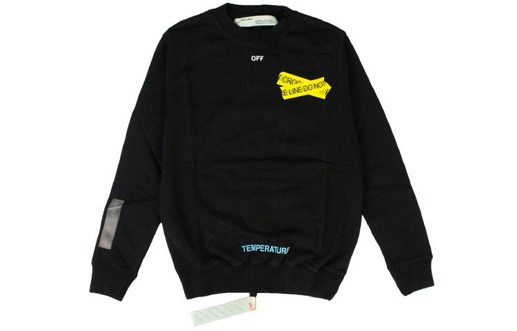 Off-White Fire Tape Graphic Pullover Black/Yellow OMBA003S180030241060