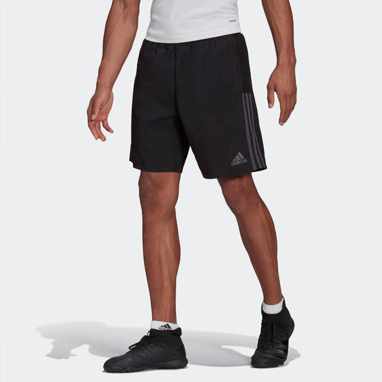 adidas Straight Elastic Waistband Stripe Sports Shorts Black GT6506