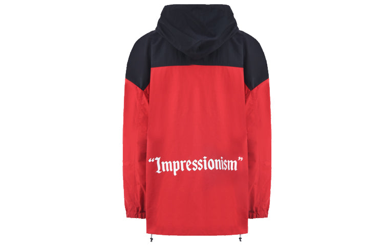 Off-White SS19 Mens Logo Hooded Windbreaker Jacket 'Red Black' OMEA169R19C010262001