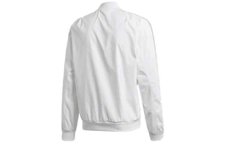 adidas Real Anthem Jkt real Madrid Soccer/Football Sports Embroidered Logo Jacket White DX8695