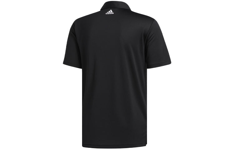adidas Golf Sports Stripe Printing Short Sleeve Polo Shirt Black FJ9837