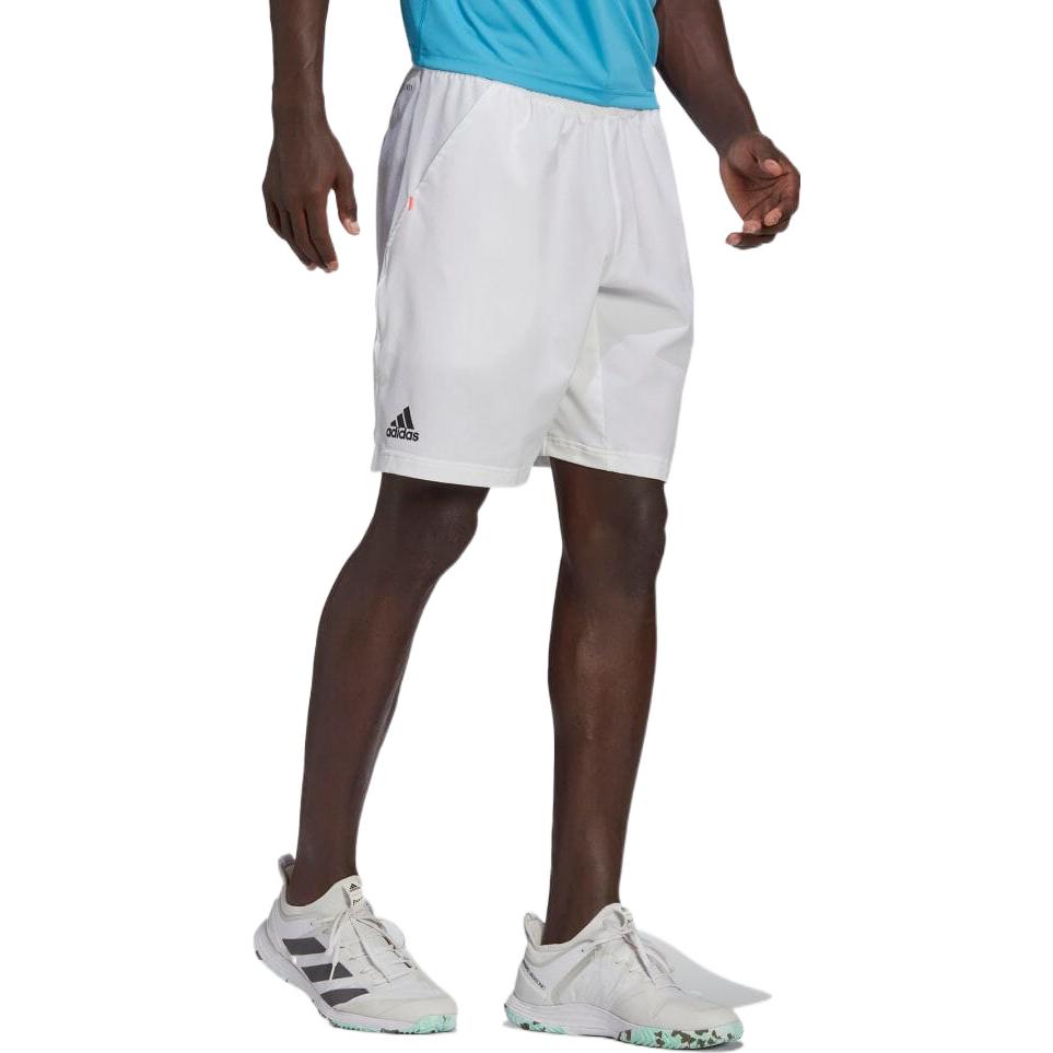 adidas Solid Color Elastic Waistband Lacing Sports Shorts White HB9149