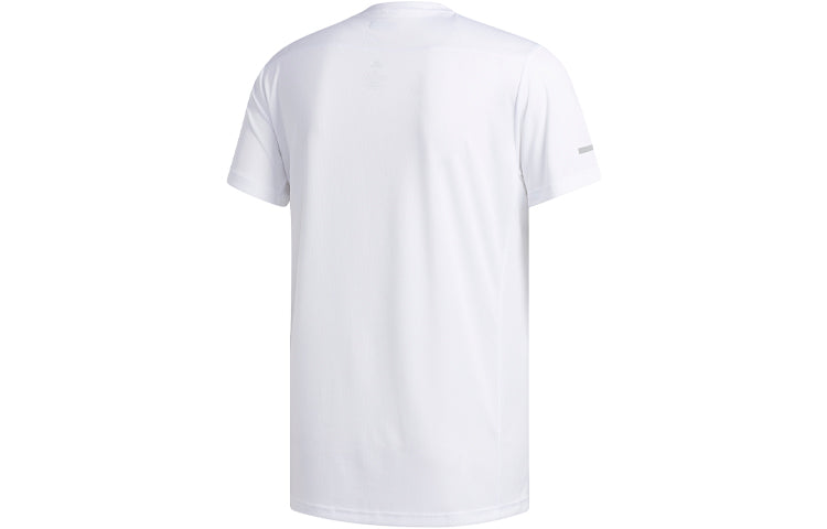 adidas Run It Tee M Logo Training Sports Short Sleeve White ED9292