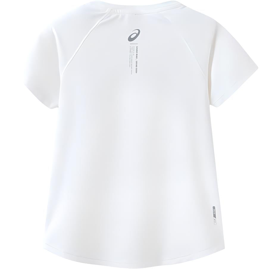 (GS) ASICS Logo T-Shirt 'White Pink Grey' 332241174026-10
