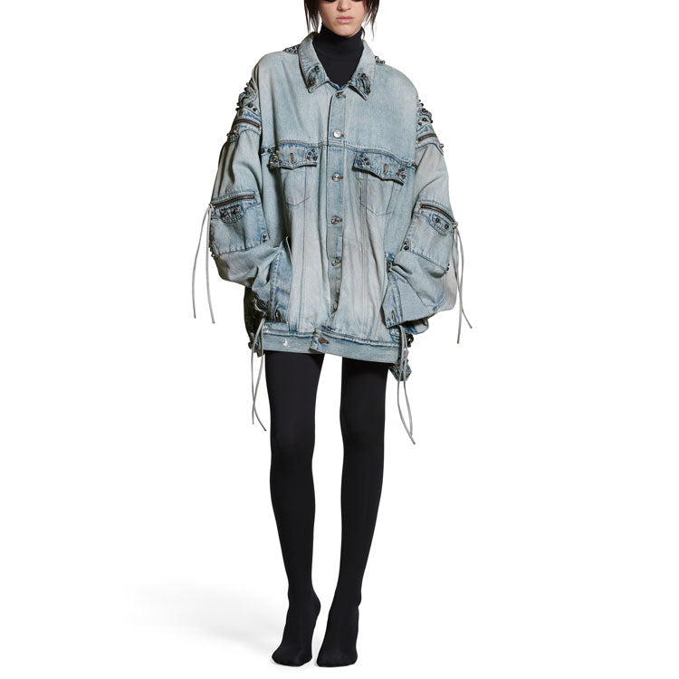 Balenciaga Cagole Oversized Jacket 'Blue' 764521TDW144016