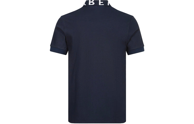 Men's Burberry Alphabet Short Sleeve Polo Shirt Navy Blue 80172001