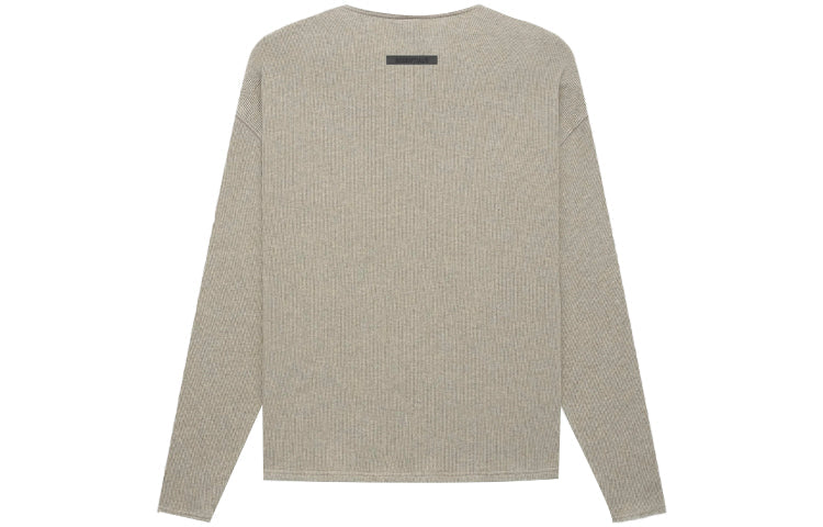 Fear of God Essentials FW21 Thermal Henley Long Sleeve Tee 'Heather Oatmeal' FOG-FW21-037