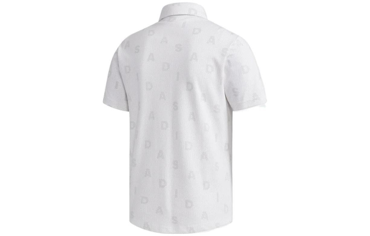 Men's adidas Version Alphabet Golf Short Sleeve polo White Polo Shirt FJ4418