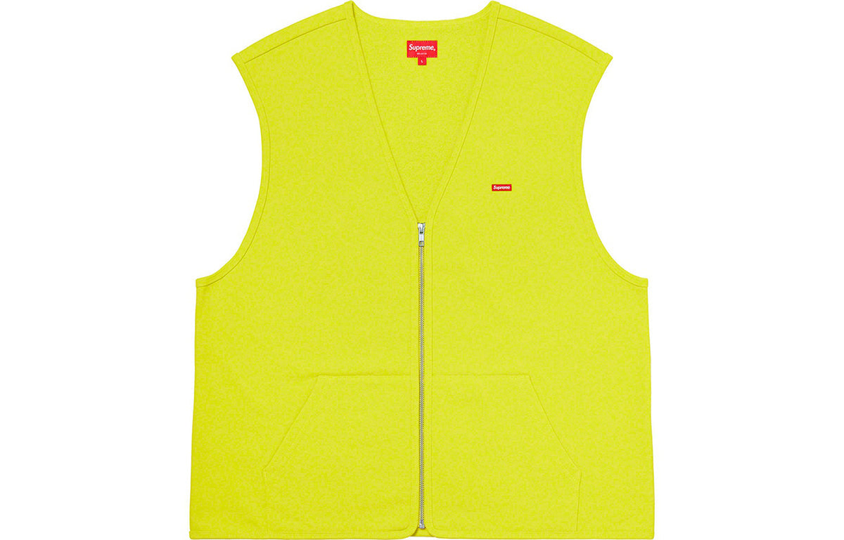 Supreme Zip Up Sweat Vest 'Yellow Red' SUP-FW20-037