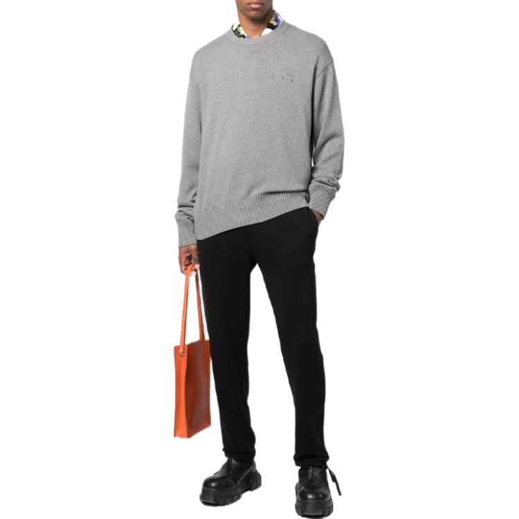 Off-White Logo Embroidered Knitted Jumper OMHE091C99KNI0010610