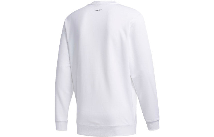 adidas M MH SW Crew 20 Logo Printing Casual Sports Round Neck White FM5344
