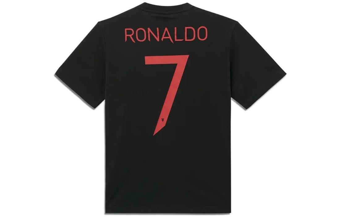 Men's adidas Alphabet Numeric Printing Round Neck Short Sleeve Black T-Shirt IB8358