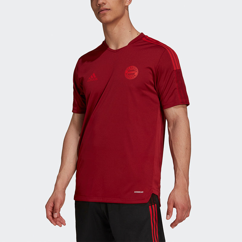 adidas Sports Training Short Sleeve Soccer/Football 21-22 Season Bayern Munich Black Red GR0657