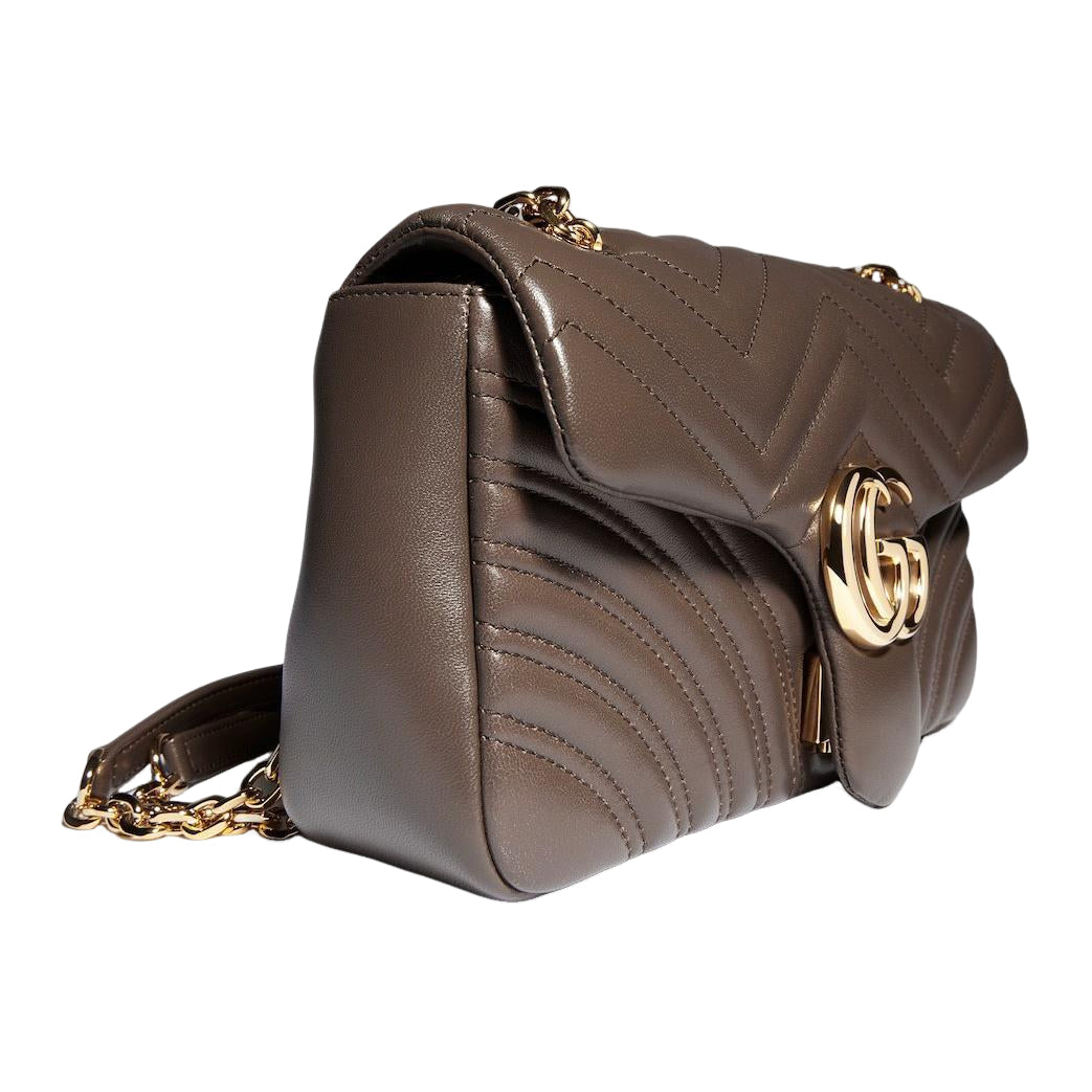 (WMNS) Gucci GG Marmont Medium Shoulder Bag 'Dark Taupe' 837267-AAGUE-2818
