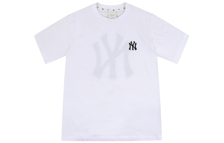 MLB New York Yankees Big Logo Round Neck Short Sleeve Unisex White 31TS03031-50W