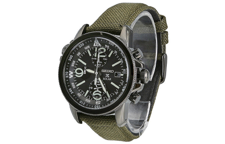 Men's SEIKO Prospex Series Casual Nylon Solar Energy Watch Black SSC295J1